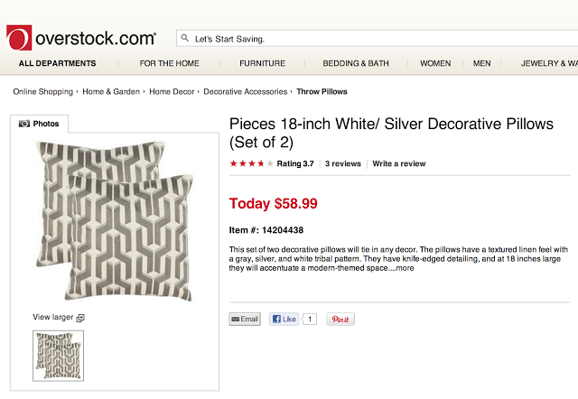 OVERSTOCK PIECES WHITE AND SILVER DECORATIVE PILLOWS