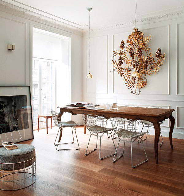 modern bertoia style dining side chair mid century modern design white pad 