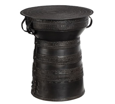 POTTERY BARN FROG RAIN-DRUM ACCENT TABLE