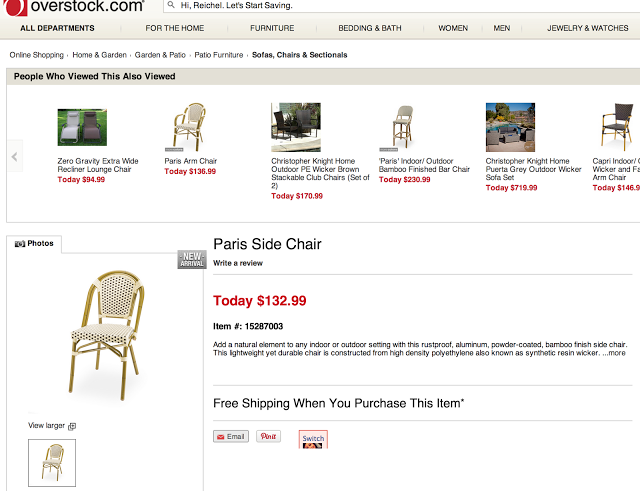 OVERSTOCK PARIS SIDE CHAIR