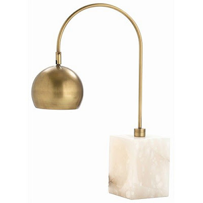 Jana Brass Marble Adjustable Desk Lamp