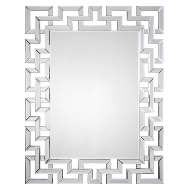 Zinc Door Mirrored Greek Key Mirror