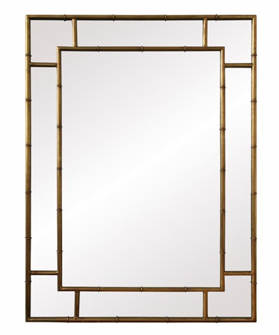 Bliss Home Gold Leaf Bamboo Edge Mirror