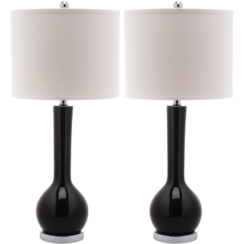MAE LONG NECK CERAMIC 1-LIGHT BLACK TABLE LAMPS (SET OF 2)