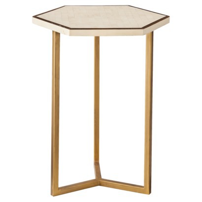 Target Threshold Faux Shell Inlay Hexagonal Accent Table - Cream/ Gold