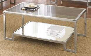 Overstock Cordele Chrome and Glass Coffee Table