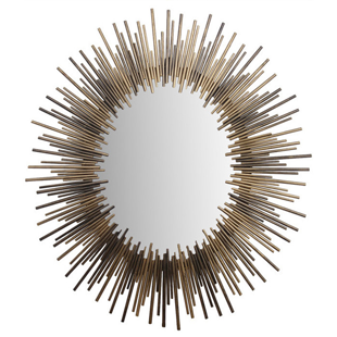 Overstock Oval Gold and Silver Iron Mirror