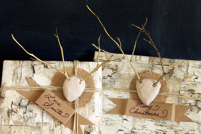 Copy Cat Chic Mini Twig Antlers with burlap and jute twine