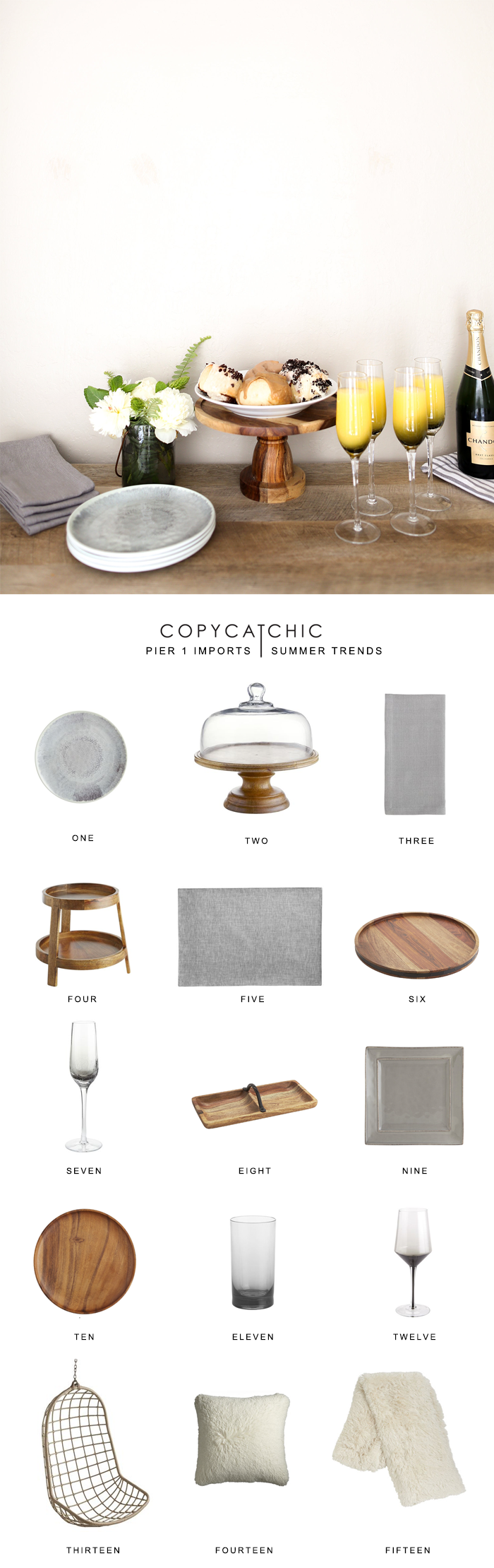Copy Cat Chic's favorite home decor trends for summer from Pier 1 Imports? Grays, rich wood and warm, creamy neutrals. Light tones with lots of texture.