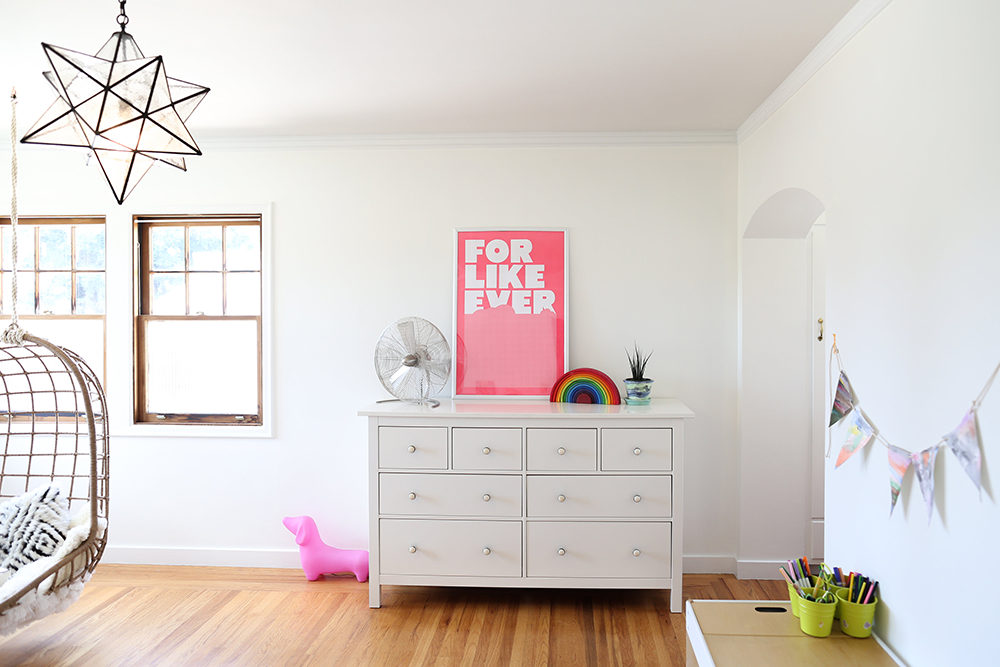 Copy Cat Chic - Boy and Girl shared kid's bedroom using neutrals, whites and lots of texture as a base for color and kid's furniture & accessories from Wayfair