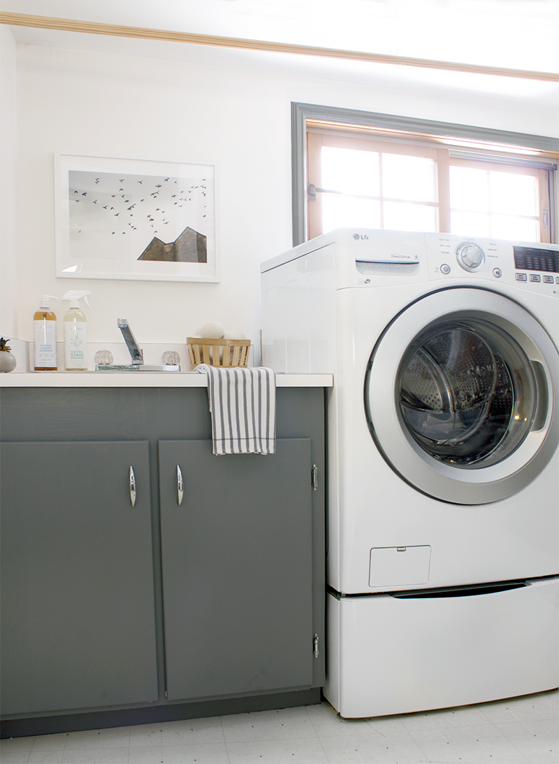 Laundry room update with @copycatchic & @lgusa Creating a chic gray laundry room on a budget and getting 2 washers for the price of 1 with the LG SideKick.