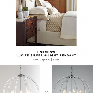 Horchow Silver Lucite 6-Light Pendant for $850 vs Overstock Gia 6-light Clear 18-inch Chrome-finish Chandelier for $152 | @copycatchic look for less decor