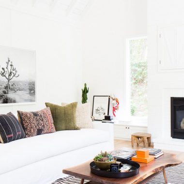 This eclectic, boho california style living room by Amber Interiors gets recreated for less by Copy Cat Chic luxe living for less budget home decor design