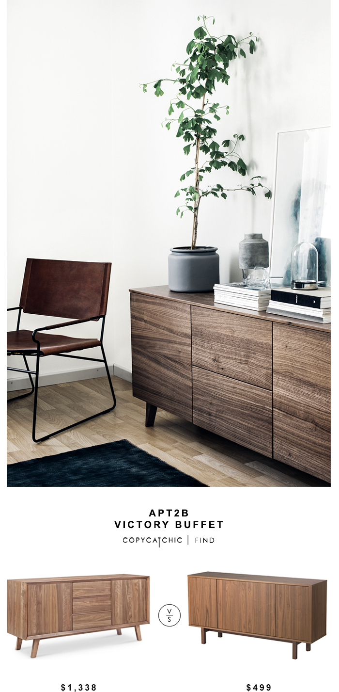 APT2B Victory Buffet for $1,338 vs Ikea Stockholm Sideboard for $499 Copy Cat Chic look for less budget home decor and design luxe living for less chic find