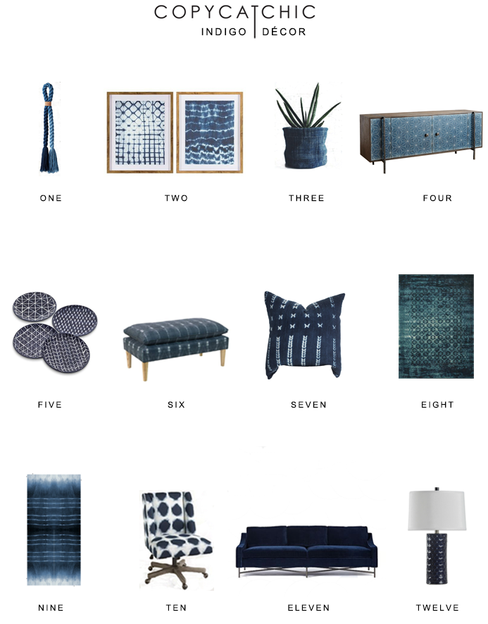 Our favorite popular indigo blue decor by Copy Cat Chic luxe living for less budget home decor | Indigo blue home trends, accessories and furnishings