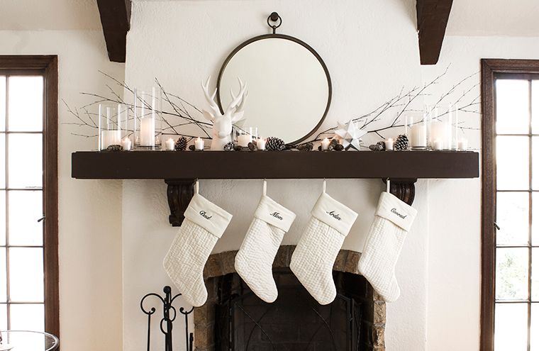 Decorating your mantle for Christmas for less than $50 with @WorldMarket and @CopyCatChic | Luxe living for less budget home holiday decor and design