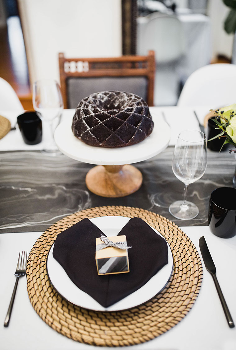 We Heart It for Heart Day a Galentine's Day Favorite Things party decorated with mini black hearts and black marble. Budget party decor by copycatchic