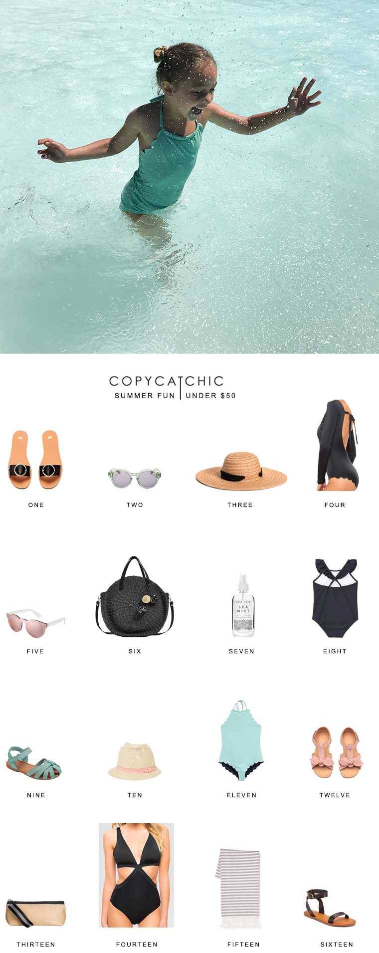 My favorite summer trends for under $50 | great shopping list for summer fashion steals on a budget | copycatchic luxe living for less | Raging Waters San Jose #RagingWatersSJ
