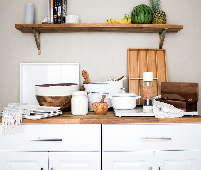 My favorite white and wood kitchen essentials from World Market for keeping your kitchen clean, organized & looking pretty. copycatchic luxe living for less