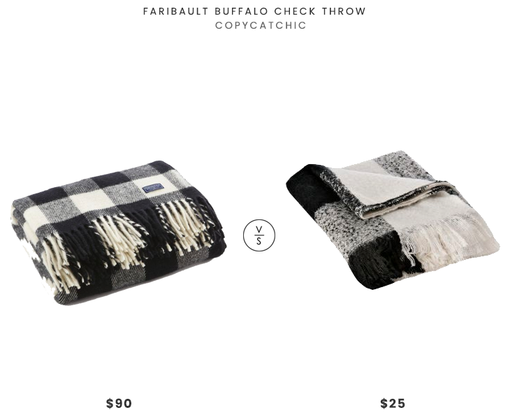 Faribault Buffalo Check Throw $90 vs Kirkland's Buffalo Check Throw Blanket $25 Buffalo check throw look for less copycatchic luxe living for less budget home decor and design daily finds