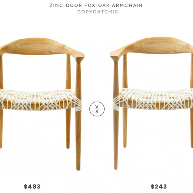 Zinc Door Fox Oak Armchair $483 vs Safavieh Home Collection Wade Light Oak Teak Wood Arm Chair $243 wood woven mid century arm chair look for less copycatchic luxe living for less budget home decor and design daily finds and room redos