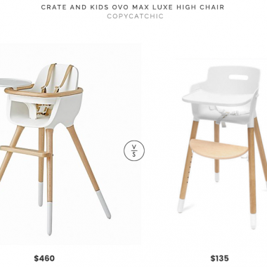 Crate and Kids Ovo Max Luxe High Chair $460 vs Modern White Wood Flexa High Chair $135 modern ovo white wood high chair look for less copycatchic luxe living for less budget home decor and design daily finds and room redos