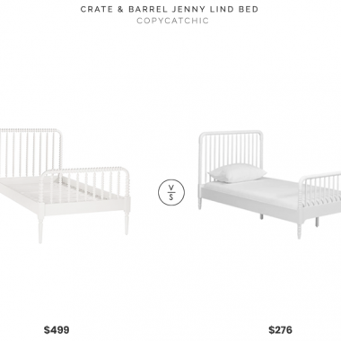Crate & Barrel White Twin Jenny Lind Bed $499 vs Wayfair Rowan Valley Linden Slat Bed $276 jenny lind spindle bed look for less copycatchic luxe living for less budget home decor and design daily finds and room redos
