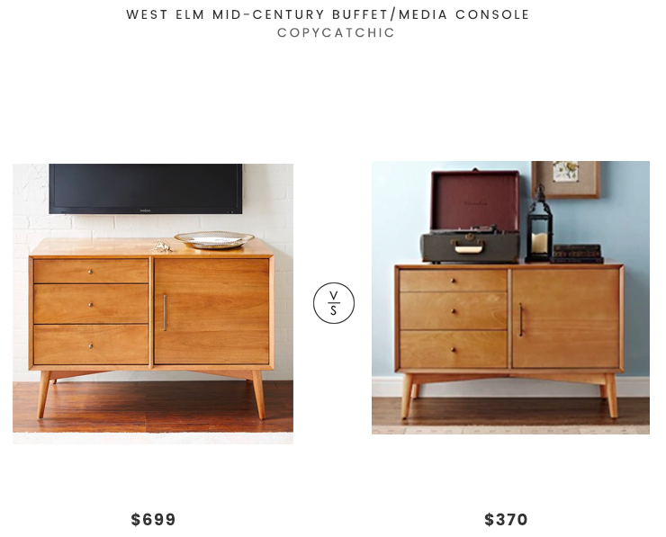 West Elm Mid-Century Buffet/Media Console $699 vs Hayneedle Crosley Landon Media Console $370 Mid-Century Acorn Buffet Look for Less copycatchic luxe living for less budget home decor and design daily finds and room redos