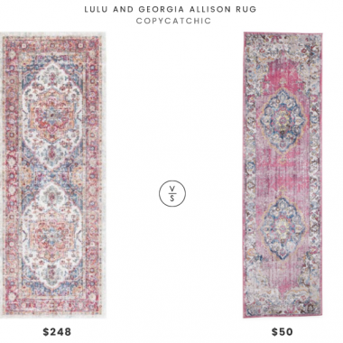 Lulu and Georgia Allison Rug $248 vs Safavieh Medallion Runner $50 vintage pink blue runner rug look for less copycatchic luxe living for less budget home decor and design, daily finds, room redos and home trends