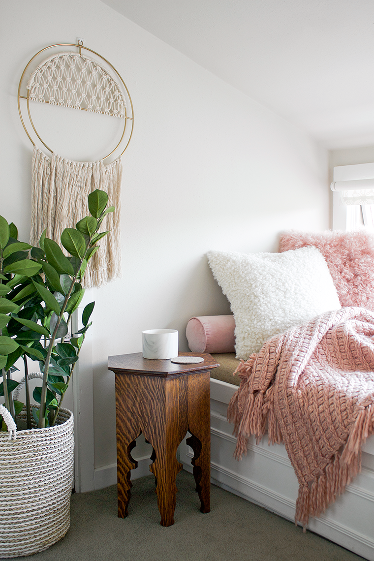Outfitting a blush pink reading nook with World Market's home décor sale event! All of our favorite picks to make a cozy, chic reading nook of your own for less copycatchic luxe living for less budget home decor and design, daily finds, room redos, home trend, sales and budget travel