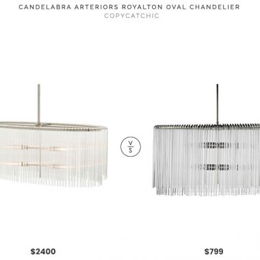 Candelabra Arteriors Royalton Oval Chandelier $2400 vs Z Gallerie Cascada Chandelier $799 bent glass hanging chandelier look for less copycatchic luxe living for less budget home decor and design, daily finds, home trends, sales, budget travel and room redos