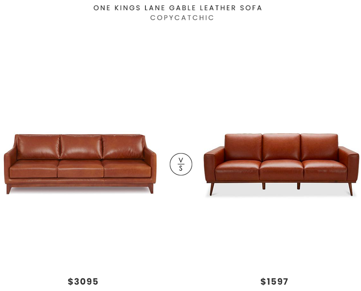 One Kings Lane Gable Leather Sofa, Martha Stewart Leather Sofa
