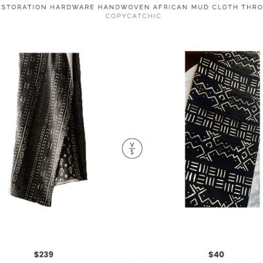 Restoration Hardware Handwoven African Mud Cloth Throw $239 vs. Etsy Vintage African Mud Cloth $40, mud cloth throw look for less, copycatchic luxe living for less, budget home decor and design, daily finds, home trends, sales, budget travel and room redos