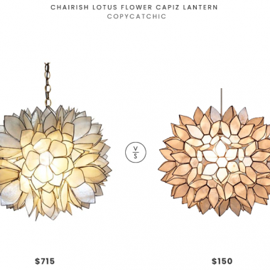 Chairish Lotus Flower Capiz Lantern $715 vs. World Market Large Capiz Lotus Pendant $150, capiz chandelier look for less, copycatchic luxe living for less, budget home decor and design, daily finds, home trends, sales, budget travel and room redos