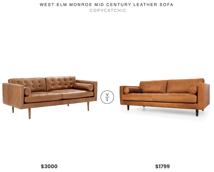 Daily Find West Elm Monroe Mid, West Elm Leather Sofa