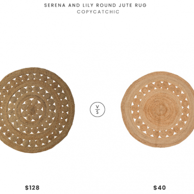 Serena and Lily Round Jute Rug (5 ft) $128 vs. TJ Maxx Artisan Made In India Round Jute Rug (4 ft) $40, round jute rug look for less, copycatchic luxe living for less, budget home decor and design, daily finds, home trends, sales, budget travel and room redos