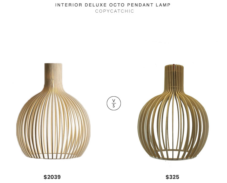 Interior Deluxe Octo Pendant Lamp $2039 vs. Etsy Secto Octo Pendant Lamp $325, birch wood light fixture look for less, copycatchic luxe living for less, budget home decor and design, daily finds, home trends, sales, budget travel and room redos