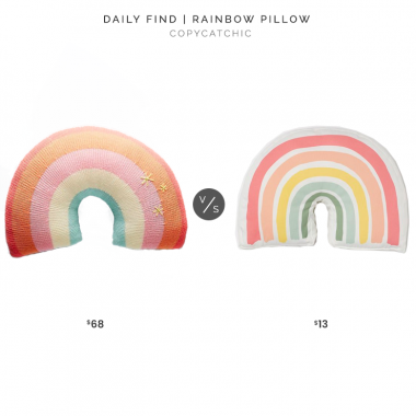 Anthropologie Rainbow Pillow $68 vs. H&M Rainbow Cushion $13, rainbow pillow look for less, copycatchic luxe living for less, budget home decor and design, daily finds, home trends, sales, budget travel and room redos