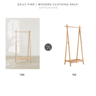Urban Outfitters Wooden Clothing Rack $129 vs. Langria Foldable Bamboo Clothes Laundry Rack $50, wood clothing rack look for less, copycatchic luxe living for less, budget home decor and design, daily finds, home trends, sales, budget travel and room redos