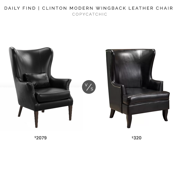 Rejuvenation Clinton Modern Wingback Leather Chair $2079 vs. Joss & Main Roundtree Wingback Chair $320, leather wingback chair look for less, copycatchic luxe living for less, budget home decor and design, daily finds, home trends, sales, budget travel and room redos