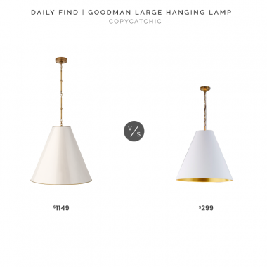 Circa Lighting Goodman Large Hanging Lamp $1149 vs. Shades of Light Oversized Cone Paper Shade Pendant $299, white cone pendant look for less, copycatchic luxe living for less, budget home decor and design, daily finds, home trends, sales, budget travel and room redos