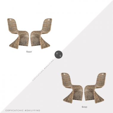 Kohl's Safavieh Cilombo Wicker Dining Chairs (Set of 2) $592 vs. Overstock Safavieh Rural Woven Dining Chairs (Set of 2) $293, wicker dining chair look for less, copycatchic luxe living for less, budget home decor and design, daily finds, home trends, sales, budget travel and room redos