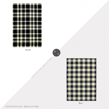 Dash & Albert Tattersall Woven Cotton Rug (2.5x8) $108 vs. Hayneedle Avalon Home Buffalo Check Area Rug $41, plaid rug look for less, copycatchic luxe living for less, budget home decor and design, daily finds, home trends, sales, budget travel and room redos
