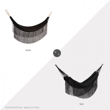 One Kings Lane Lupita Fringe Hammock $280 vs. Target Flat Weave Fringe Hammock $56, black fringe hammock look for less, copycatchic luxe living for less, budget home decor and design, daily finds, home trends, sales, budget travel and room redos