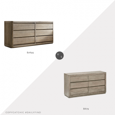 Restoration Hardware Martens 6-Drawer Dresser $2695 vs. Amazon Stone & Beam Bishop Modern Wood Dresser $679, aged oak dresser look for less, copycatchic luxe living for less, budget home decor and design, daily finds, home trends, sales, budget travel and room redos