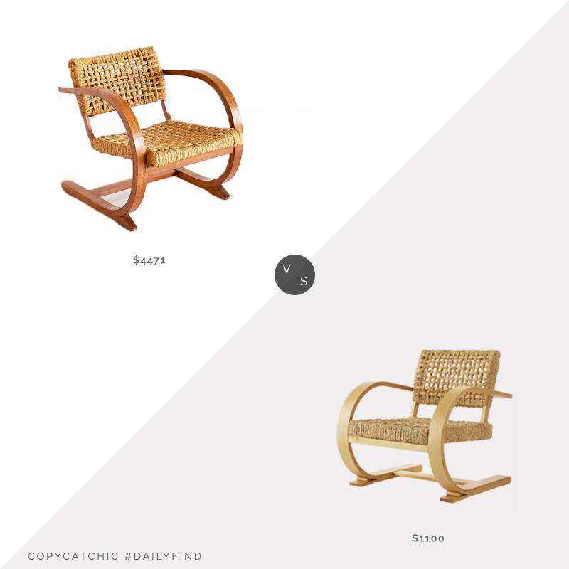 1st Dibs Bas Van Pelt Oak and Rope Armchair $4,471 vs. Wisteria French Modernist Armchair $1,100, contemporary chair look for less, copycatchic luxe living for less, budget home decor and design, daily finds, home trends, sales, budget travel and room redos