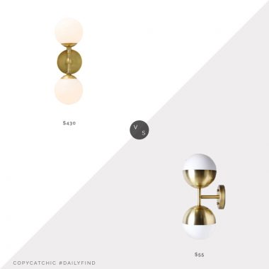 Arteriors Polaris Sconce $430 vs. Target Glass Globe Double Sconce $55, double globe sconce look for less, copycatchic luxe living for less, budget home decor and design, daily finds, home trends, sales, budget travel and room redos