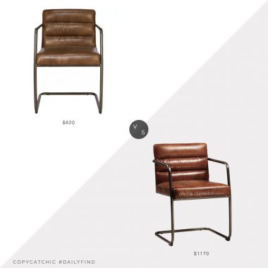 Chairish Retro Leather Arm Chair $1170 vs. Perigold Director's Arm Chair $620, channel tufted leather chair look for less, copycatchic luxe living for less, budget home decor and design, daily finds, home trends, sales, budget travel and room redos