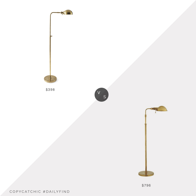 Ralph Lauren Fairfield Floor Lamp $796 vs. Serena and Lily Milton Floor Lamp $398, brass pharmacy lamp look for less, copycatchic luxe living for less, budget home decor and design, daily finds, home trends, sales, budget travel and room redos