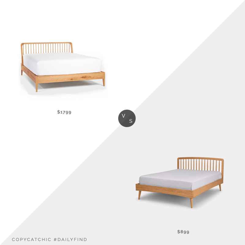 Rejuvenation Spindle Bed $1799 vs. Article Culla Spindle Oak Bed $899, oak spindle bed look for less, copycatchic luxe living for less, budget home decor and design, daily finds, home trends, sales, budget travel and room redos